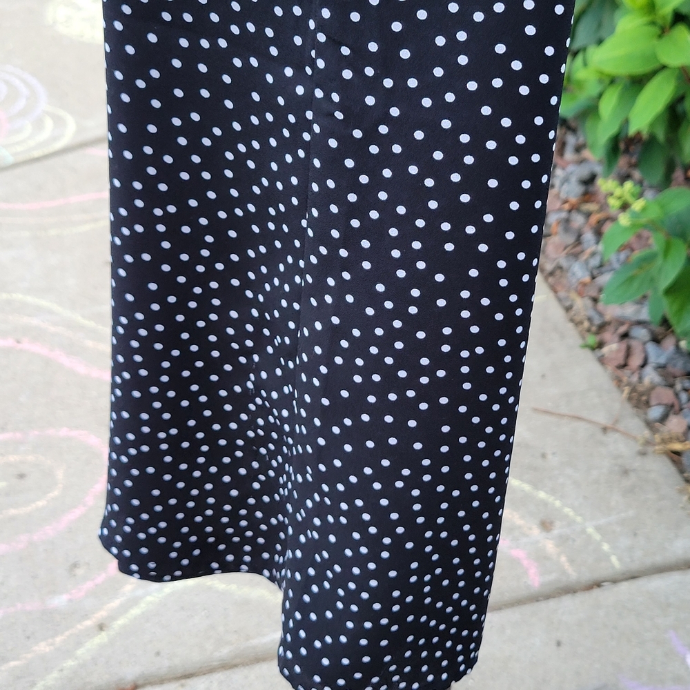 Chico's black + white polka dot double layer sleeveless GEORGETTE blouse size 0 - Picture 9 of 13